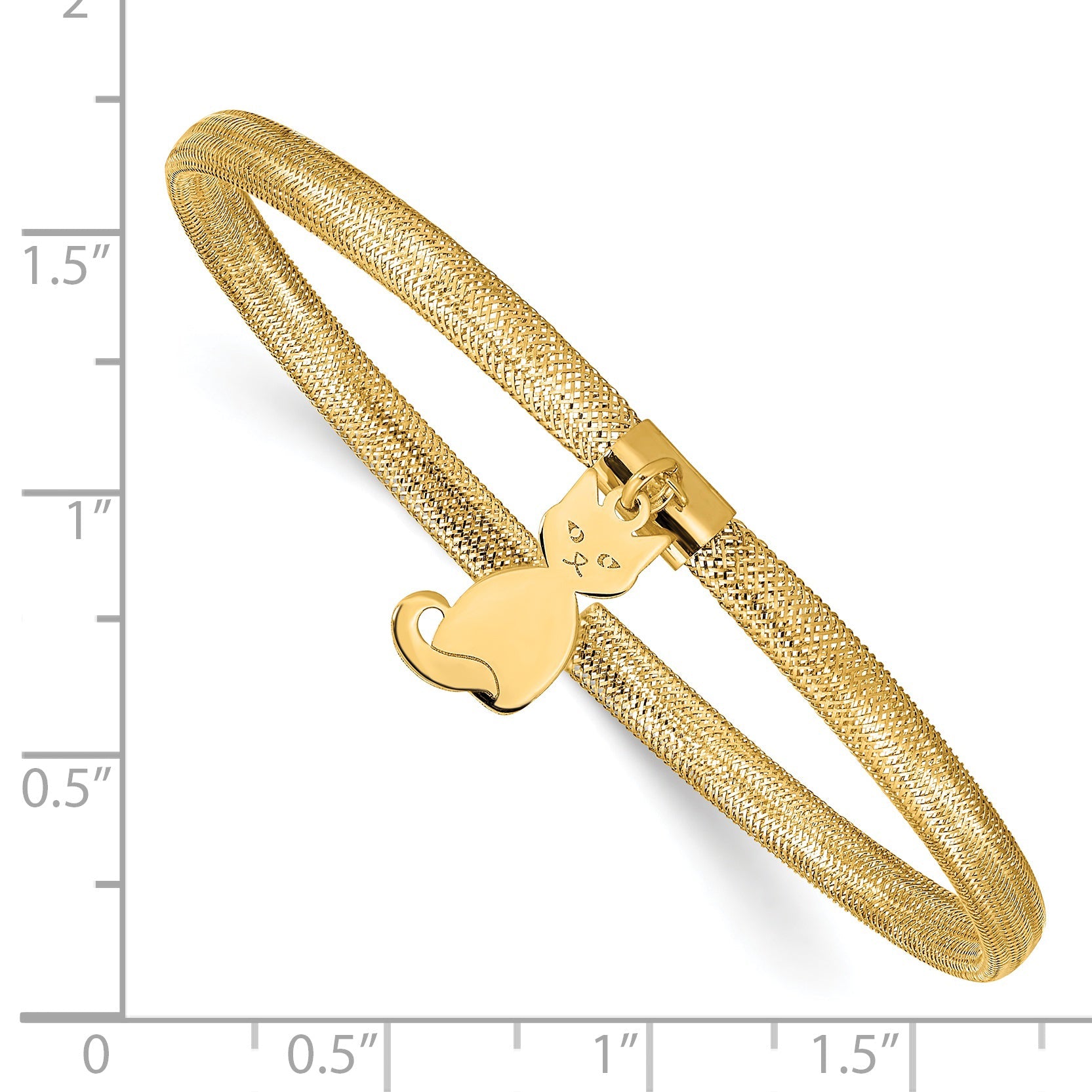 14K Gelbgold Katze Dehnbar Netz Armband