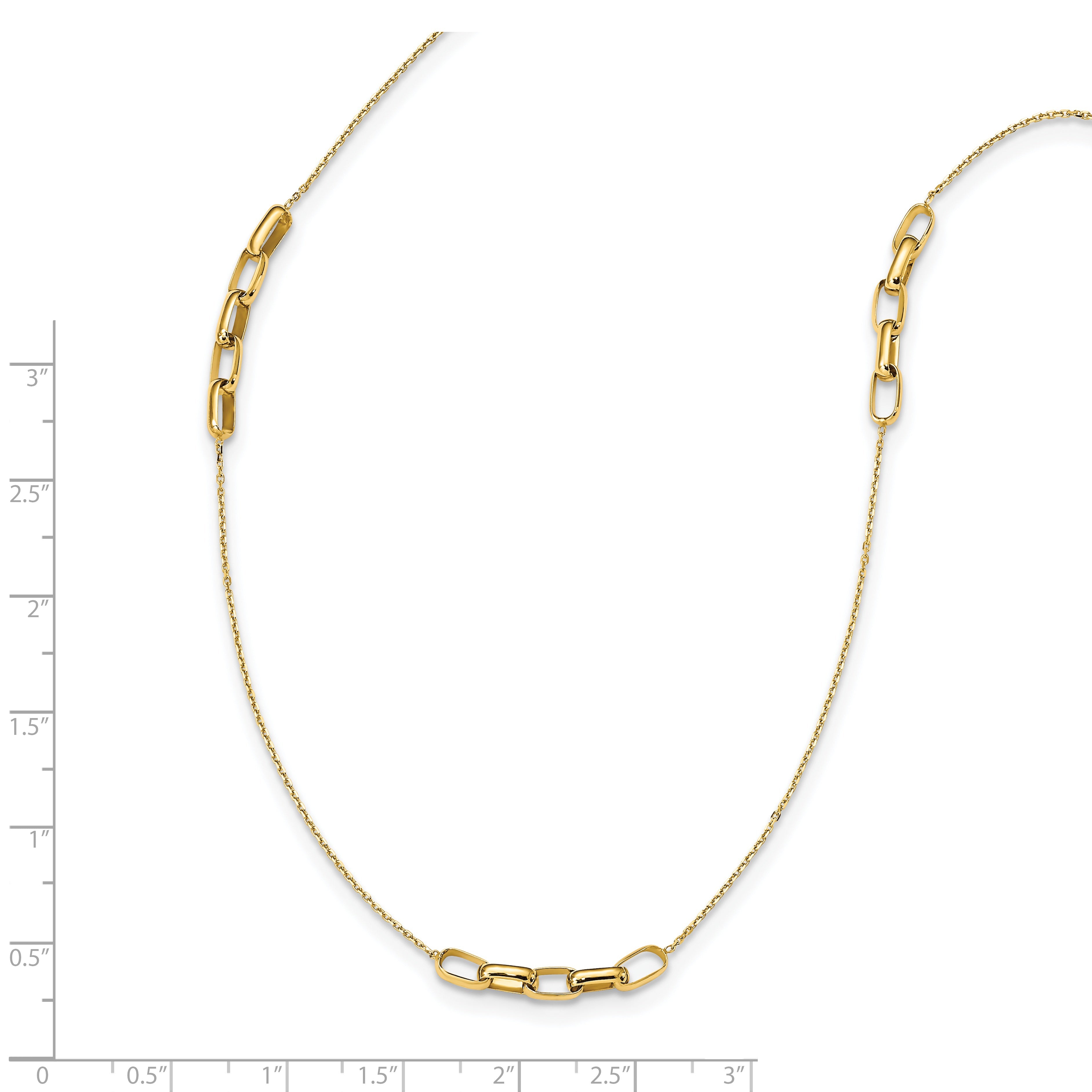 14K Gelbgold Poliert Fantasieglieder Halskette