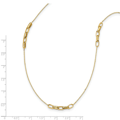 14K Gelbgold Poliert Fantasieglieder Halskette