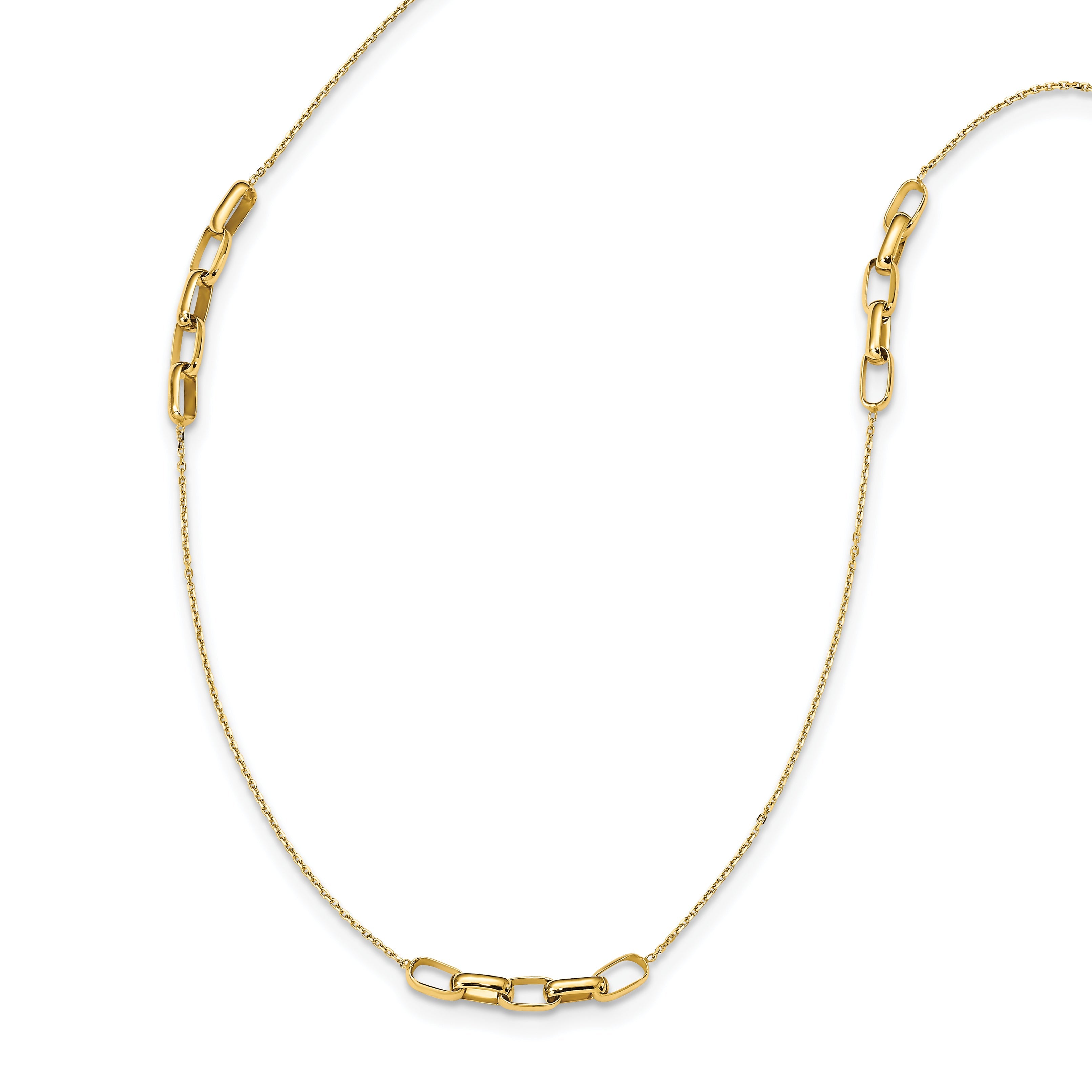 14K Gelbgold Poliert Fantasieglieder Halskette