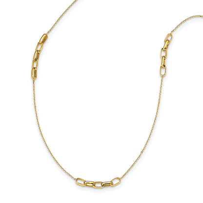 14K Gelbgold Poliert Fantasieglieder Halskette