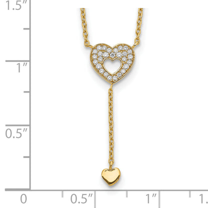 14K Gelbgold Herz mit Czs Halskette