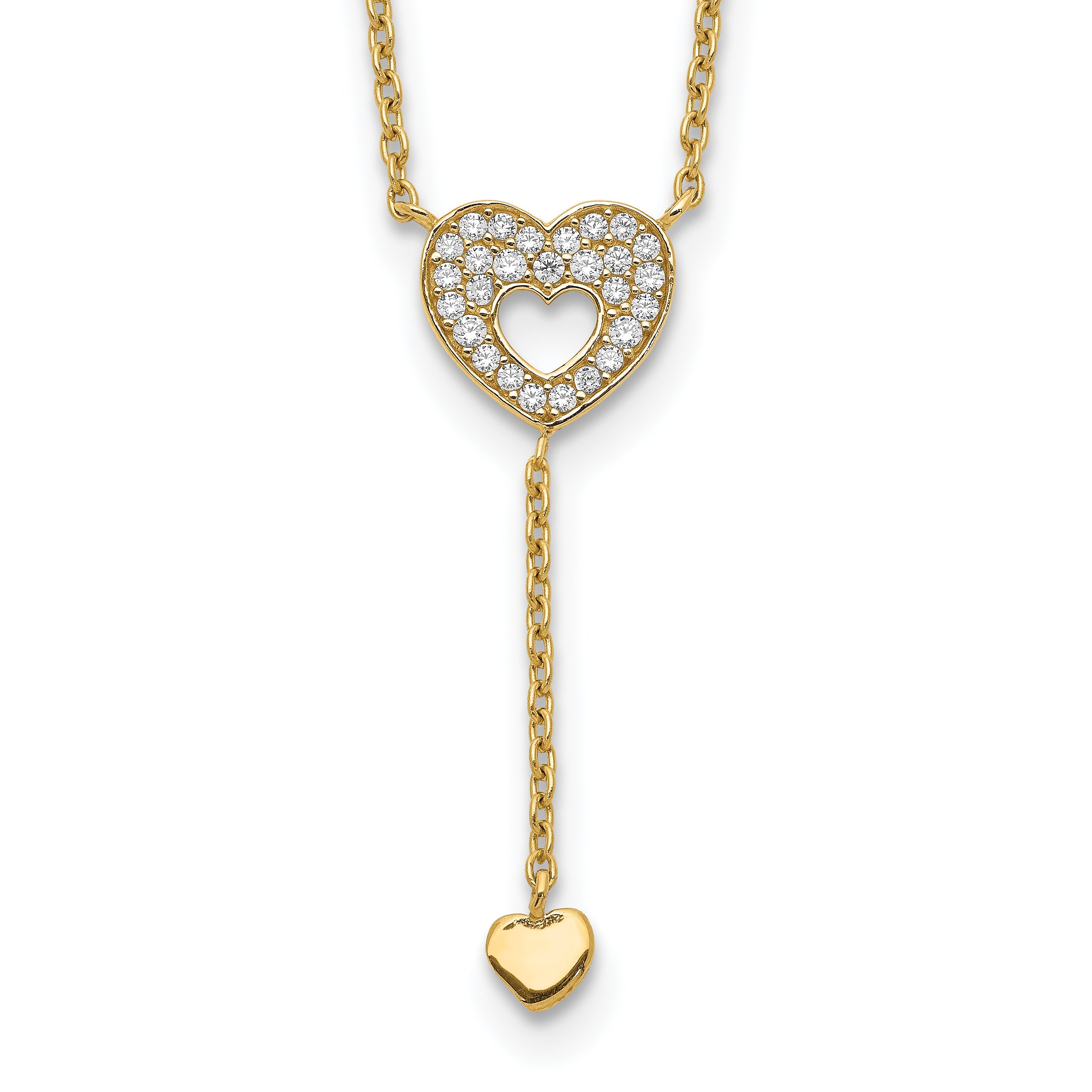 14K Gelbgold Herz mit Czs Halskette