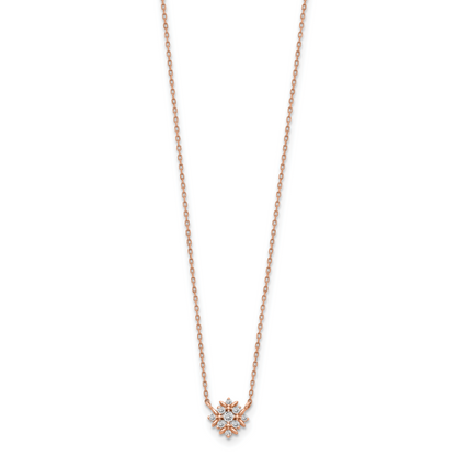 14K Roségold Fantasie Zirkonia mit 1 Zoll Verlängerung. Halskette