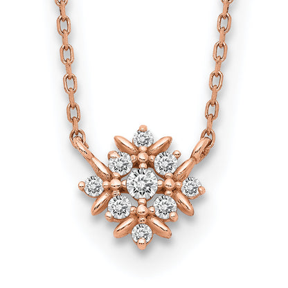 14K Roségold Fantasie Zirkonia mit 1 Zoll Verlängerung. Halskette