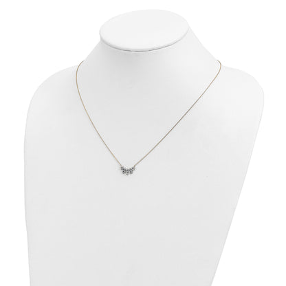 14K Gelbgold Zirkonia Cluster mit 2 Zoll Verlängerung Halskette