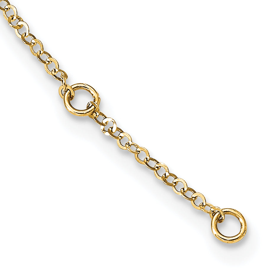 14K Bicolor Sterne mit 1 Zoll Verlängerung. Halskette