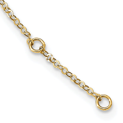 14K Bicolor Sterne mit 1 Zoll Verlängerung. Halskette