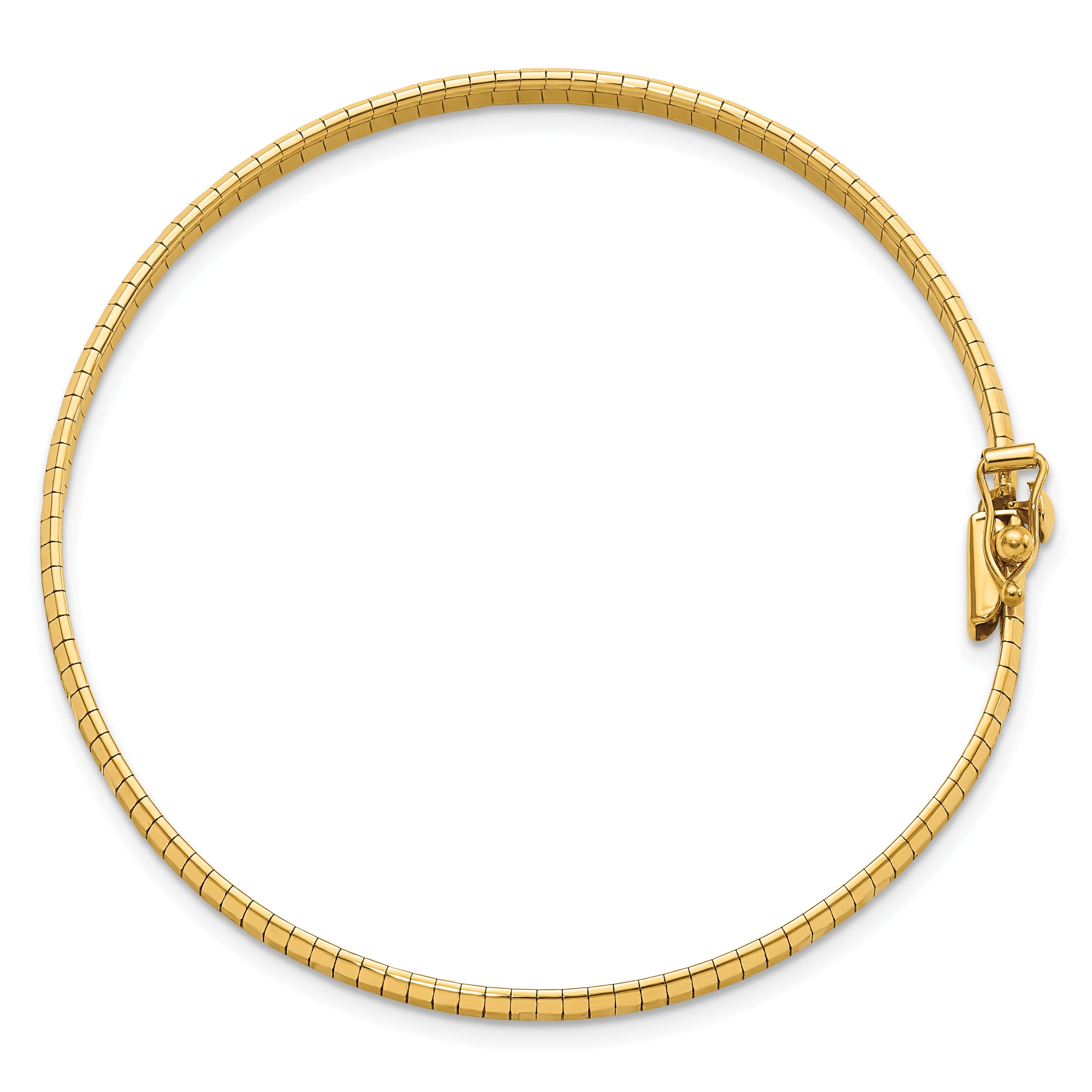7.5 Zoll 14K Gelb Poliert & Satiniert Diamantiert Omega Armband