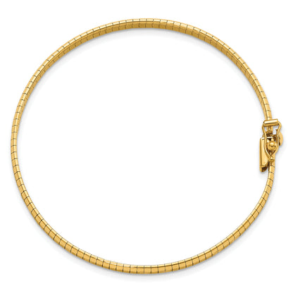 7.5 Zoll 14K Gelb Poliert & Satiniert Diamantiert Omega Armband