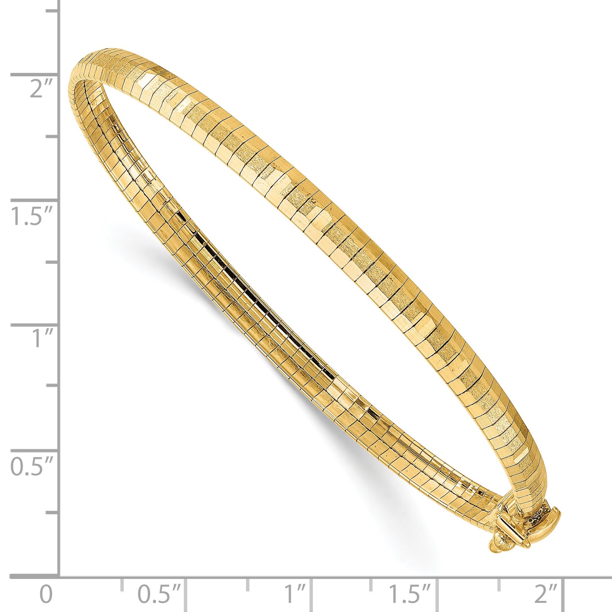 7.5 Zoll 14K Gelb Poliert & Satiniert Diamantiert Omega Armband