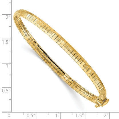 7.5 Zoll 14K Gelb Poliert & Satiniert Diamantiert Omega Armband