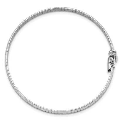 7.5 Zoll 14K Weiß Poliert & Satiniert Diamantiert Omega Armband