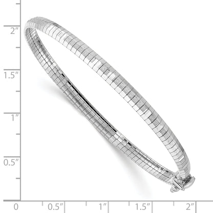 7.5 Zoll 14K Weiß Poliert & Satiniert Diamantiert Omega Armband