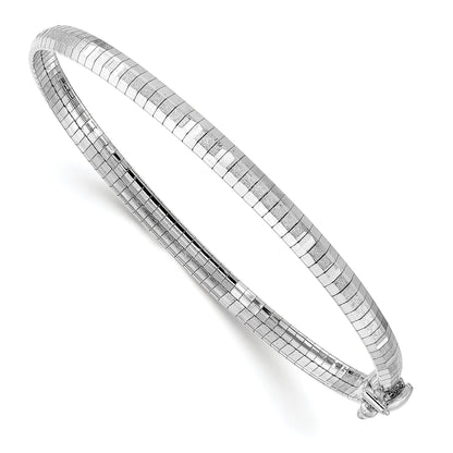 7.5 Zoll 14K Weiß Poliert & Satiniert Diamantiert Omega Armband