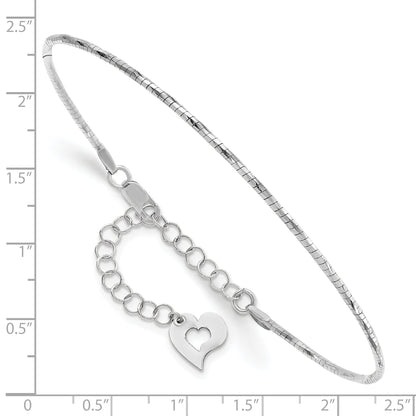 7.5 Zoll 14K Weiß Poliert mit 2 Zoll. Verlängerung. Rund Gedreht Omega Armband