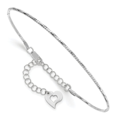 7.5 Zoll 14K Weiß Poliert mit 2 Zoll. Verlängerung. Rund Gedreht Omega Armband