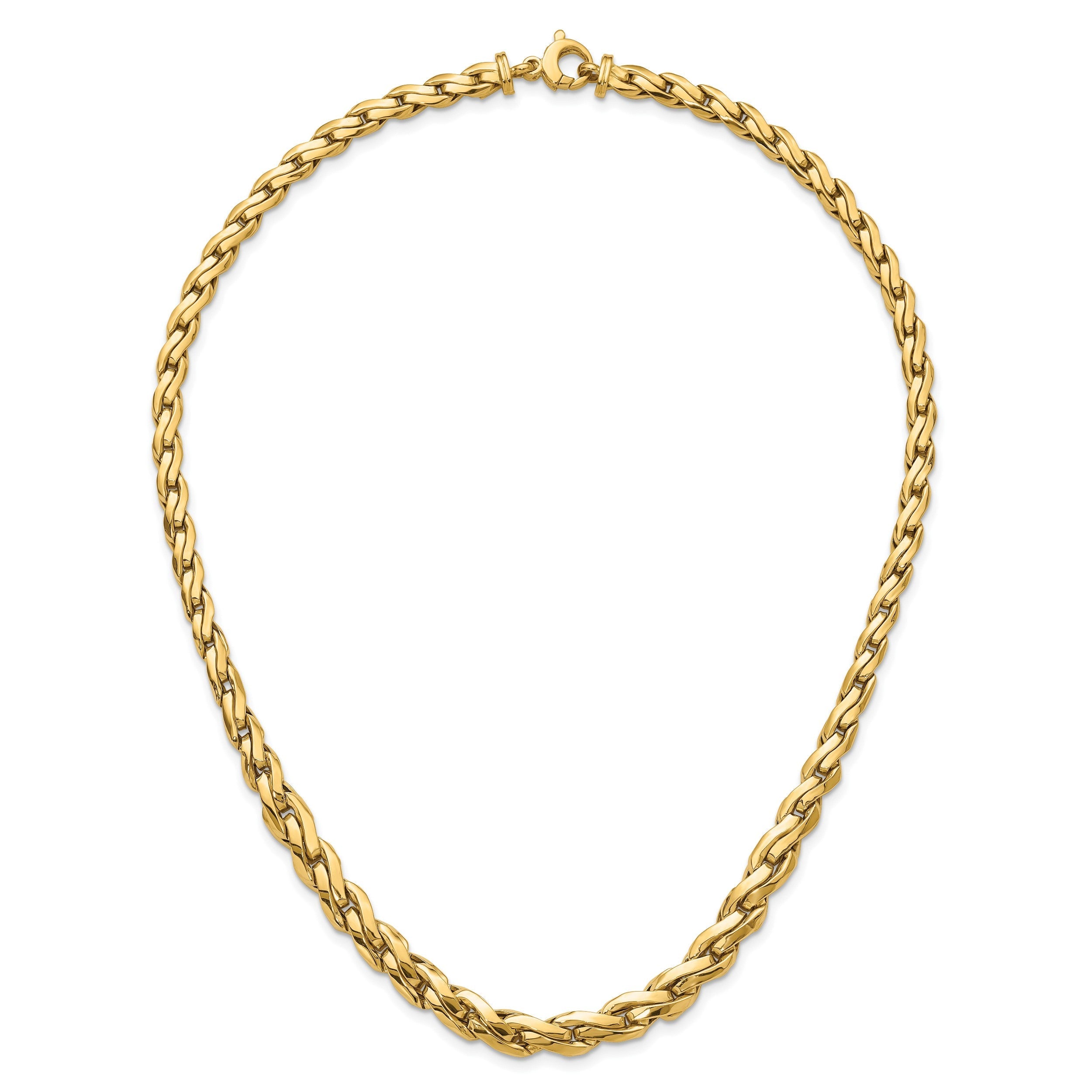 14K Gelbgold Poliert Abgestuft Fantasieglieder 18 Zoll Halskette