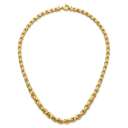 14K Gelbgold Poliert Abgestuft Fantasieglieder 18 Zoll Halskette
