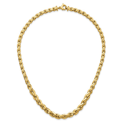 14K Gelbgold Poliert Abgestuft Fantasieglieder 18 Zoll Halskette
