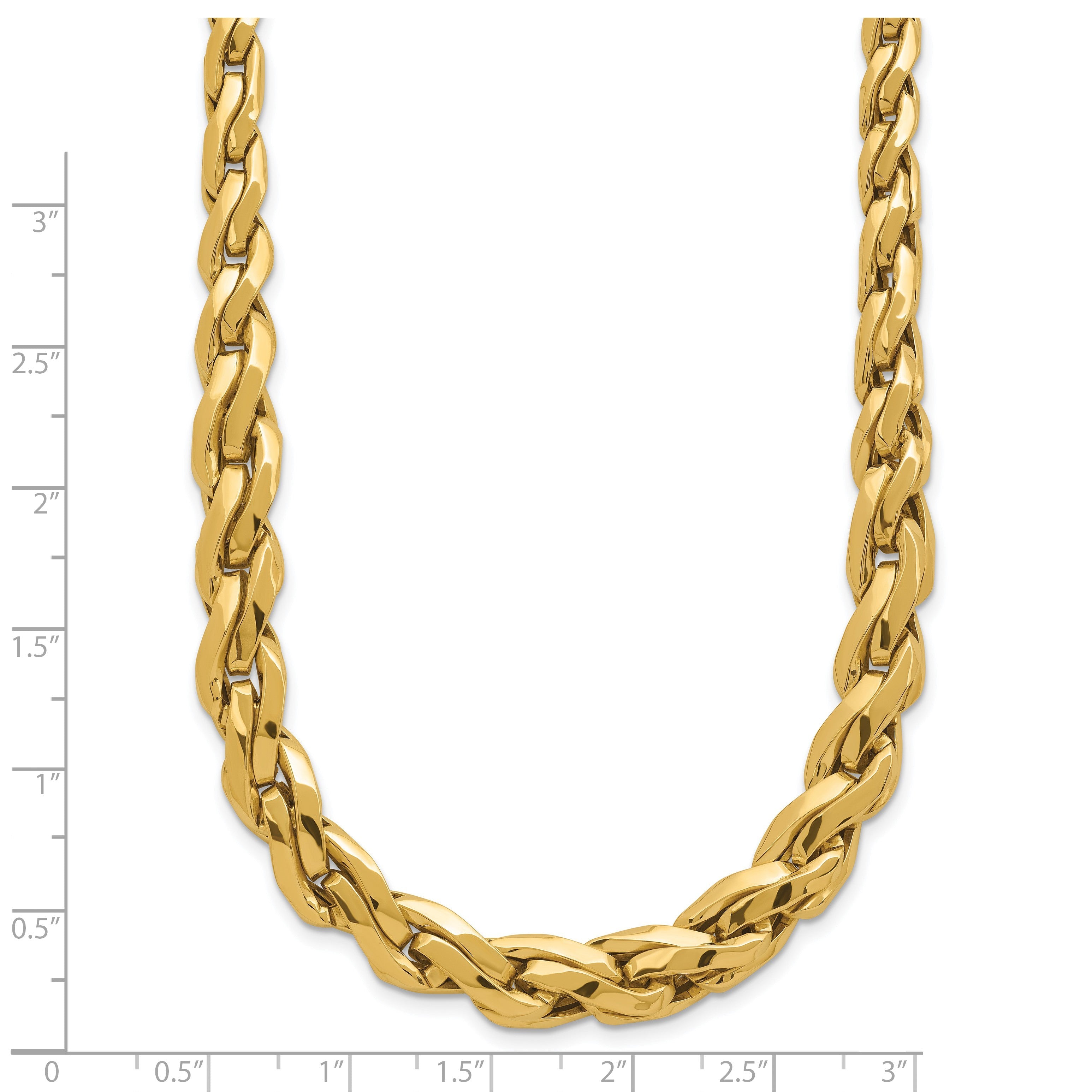 14K Gelbgold Poliert Abgestuft Fantasieglieder 18 Zoll Halskette