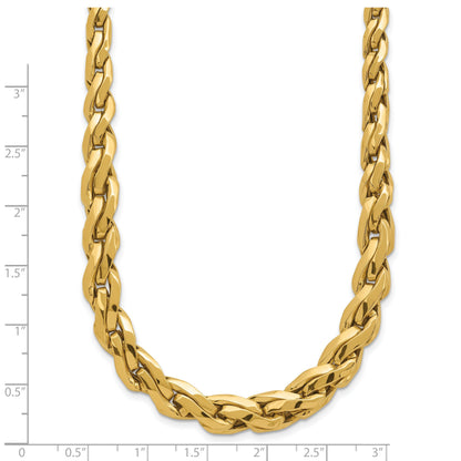 14K Gelbgold Poliert Abgestuft Fantasieglieder 18 Zoll Halskette