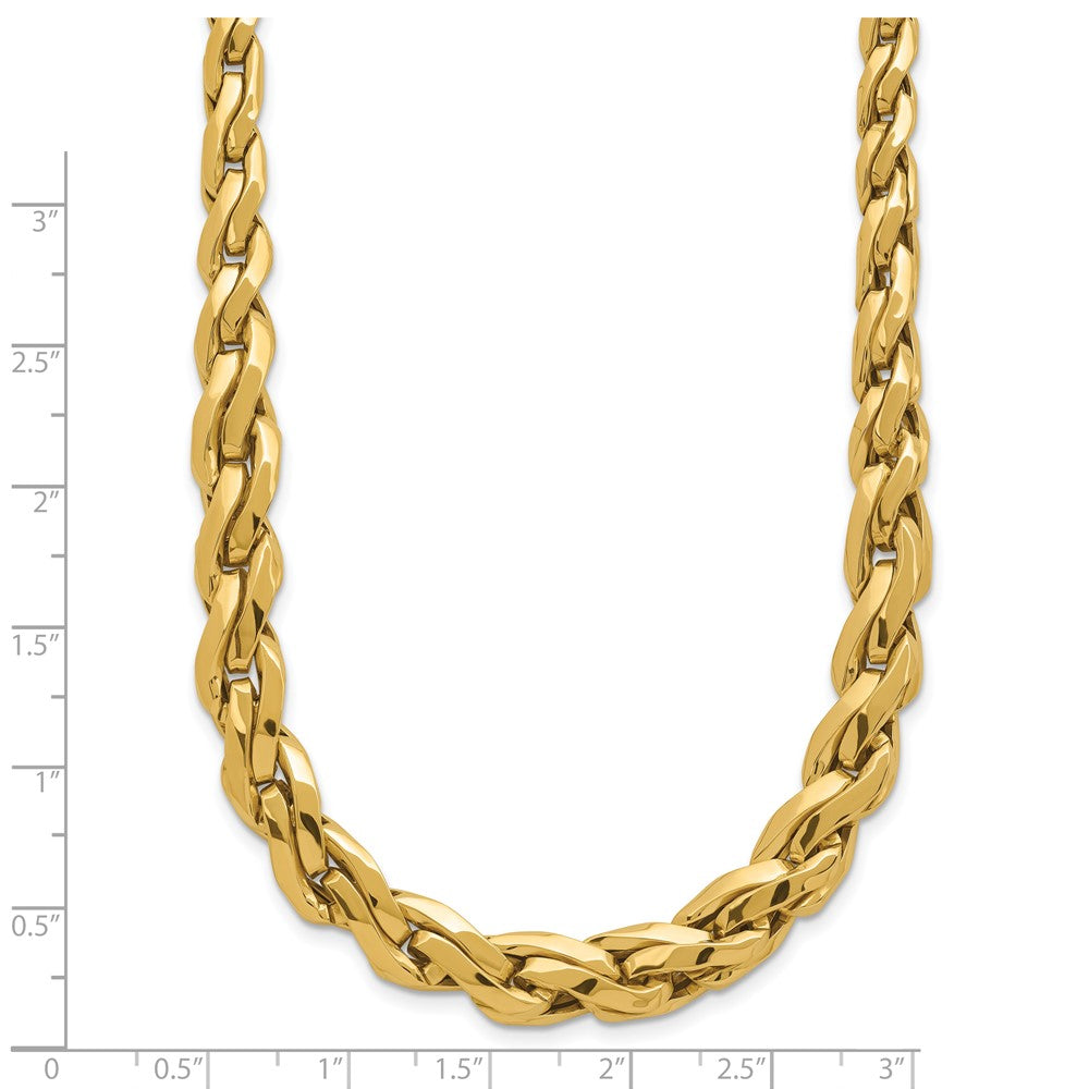 14K Gelbgold Poliert Abgestuft Fantasieglieder 18 Zoll Halskette