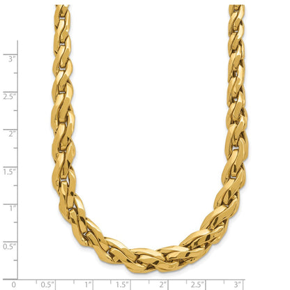 14K Gelbgold Poliert Abgestuft Fantasieglieder 18 Zoll Halskette