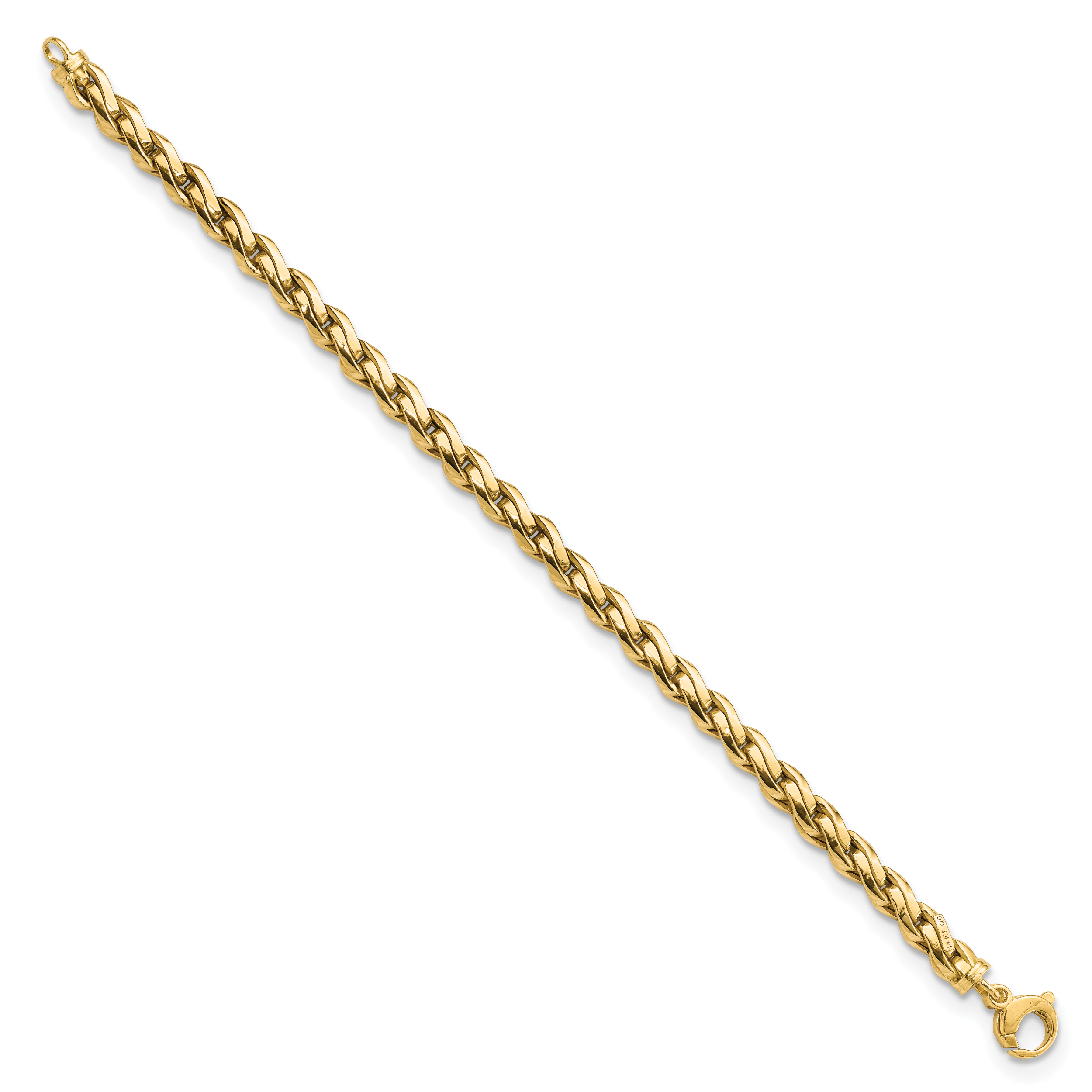 7.5 Zoll 14K Poliert Fantasieglieder 7.5 Zoll Armband