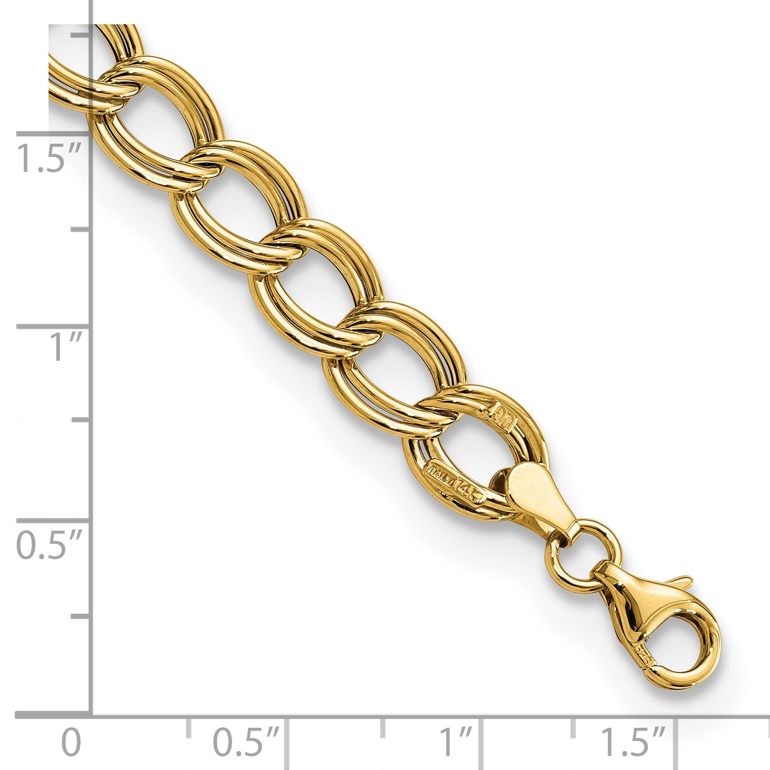 7.5 Zoll 14K Poliert Glieder Armband