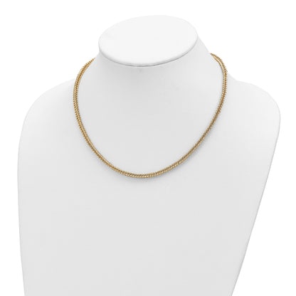14K Gelbgold Poliert Diamantiert Fantasieglieder Halskette