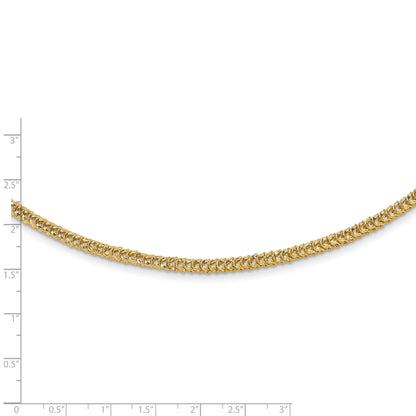 14K Gelbgold Poliert Diamantiert Fantasieglieder Halskette