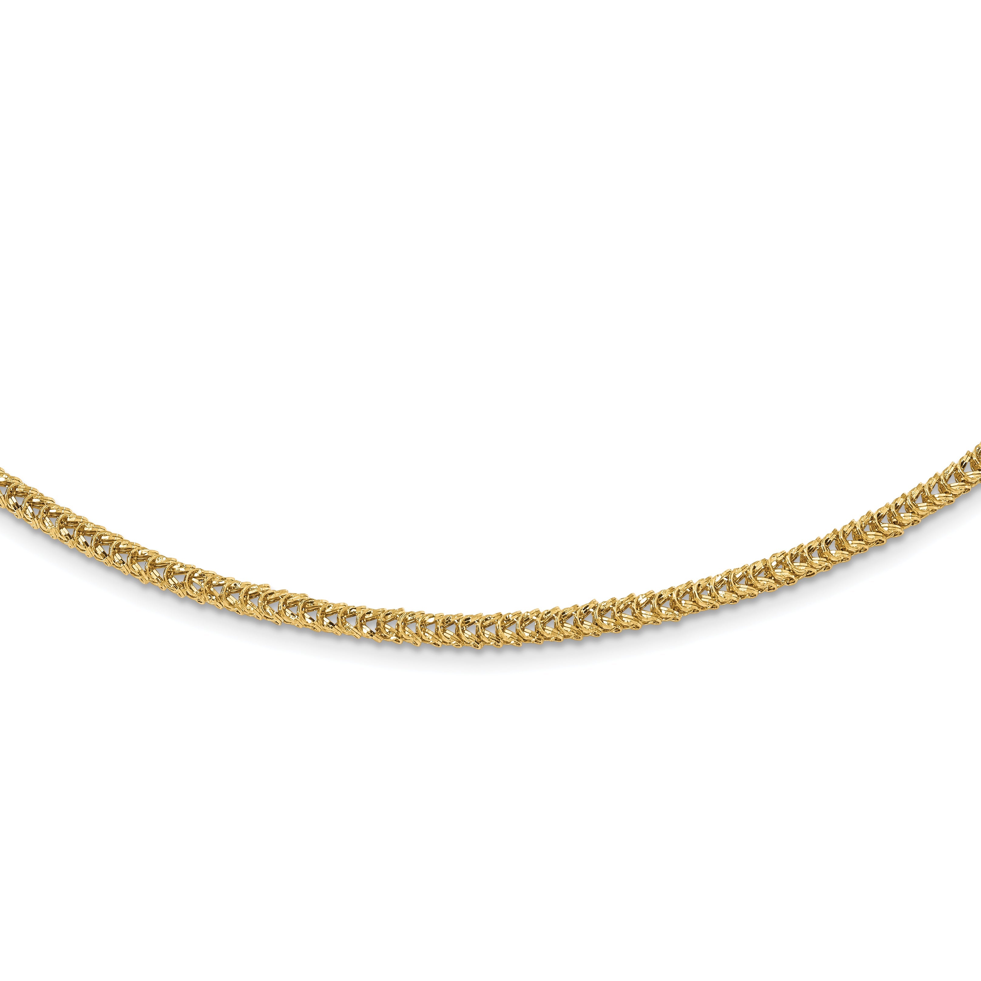 14K Gelbgold Poliert Diamantiert Fantasieglieder Halskette