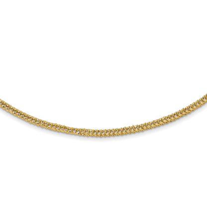14K Gelbgold Poliert Diamantiert Fantasieglieder Halskette