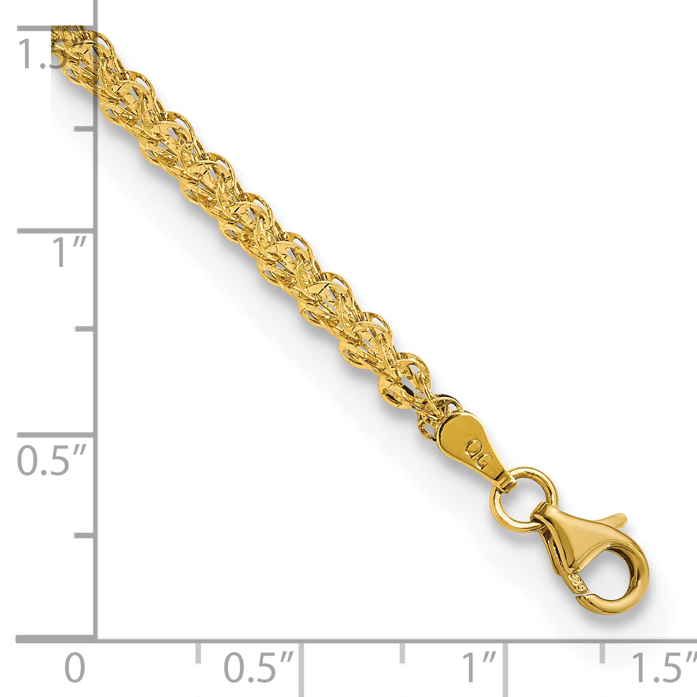7.5 Zoll 14K Poliert Fantasieglieder Armband