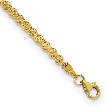 7.5 Zoll 14K Poliert Fantasieglieder Armband