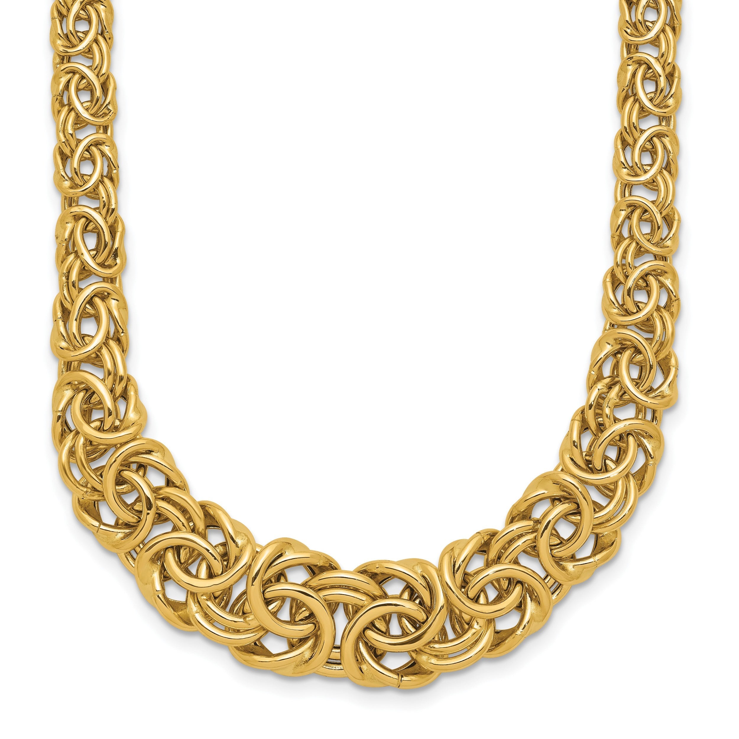 14K Gelbgold Abgestuft Byzantiner Halskette