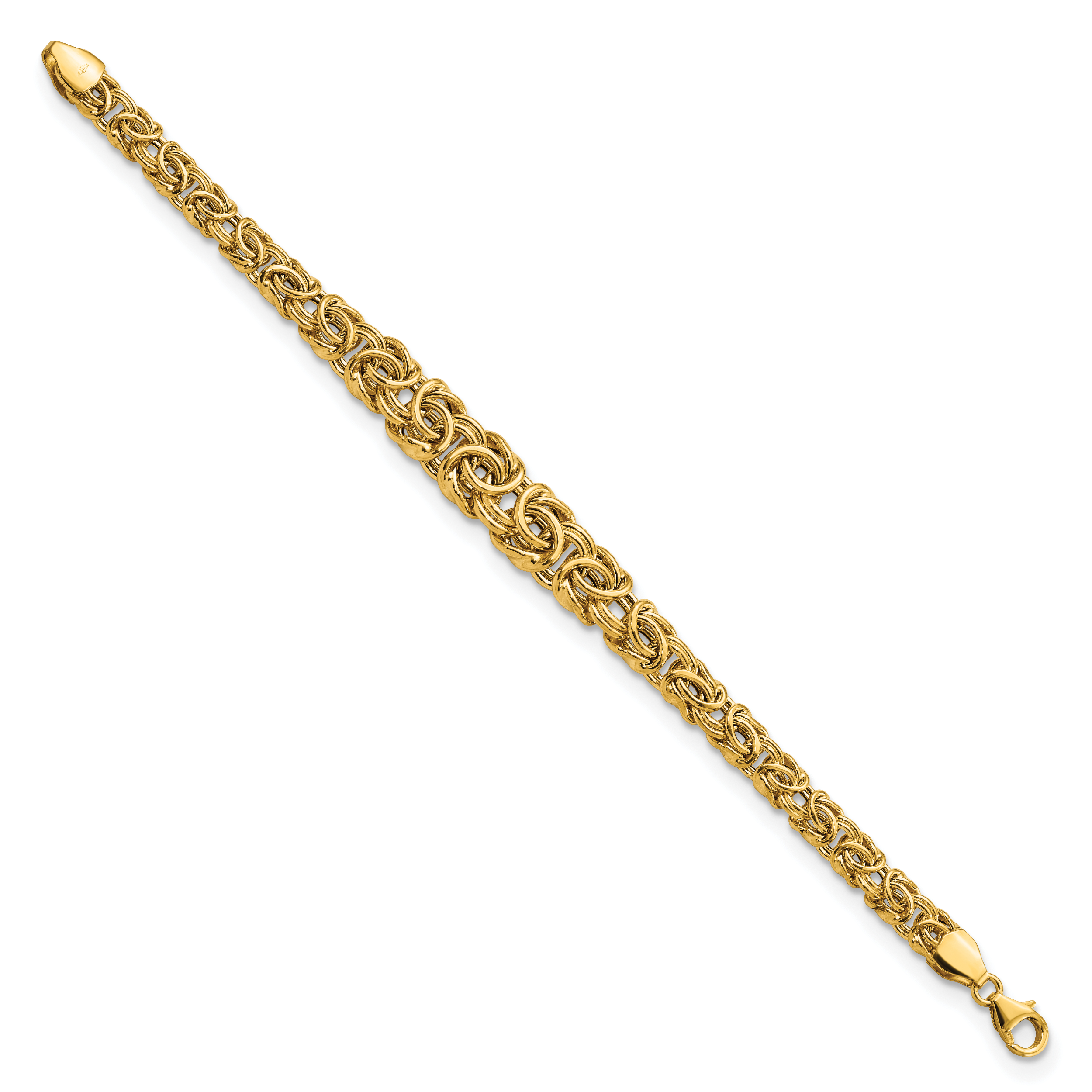 7.25 Zoll 14K Abgestuft Byzantiner Armband
