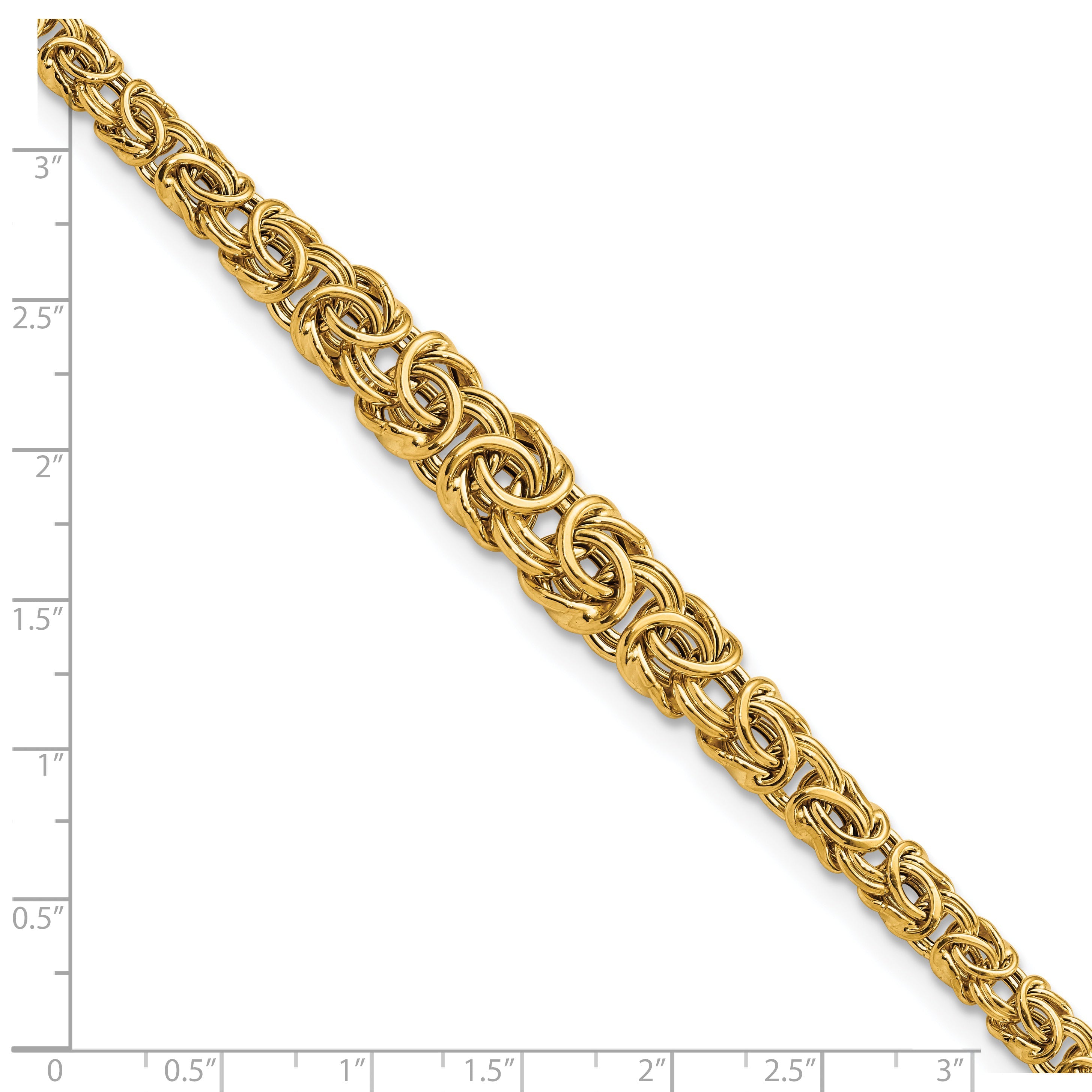 7.25 Zoll 14K Abgestuft Byzantiner Armband