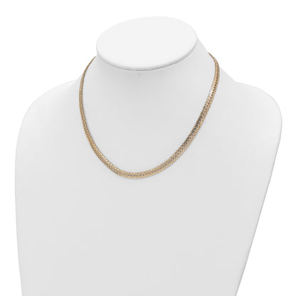 14K Gelbgold Poliert Fantasieglieder 17 Zoll Halskette