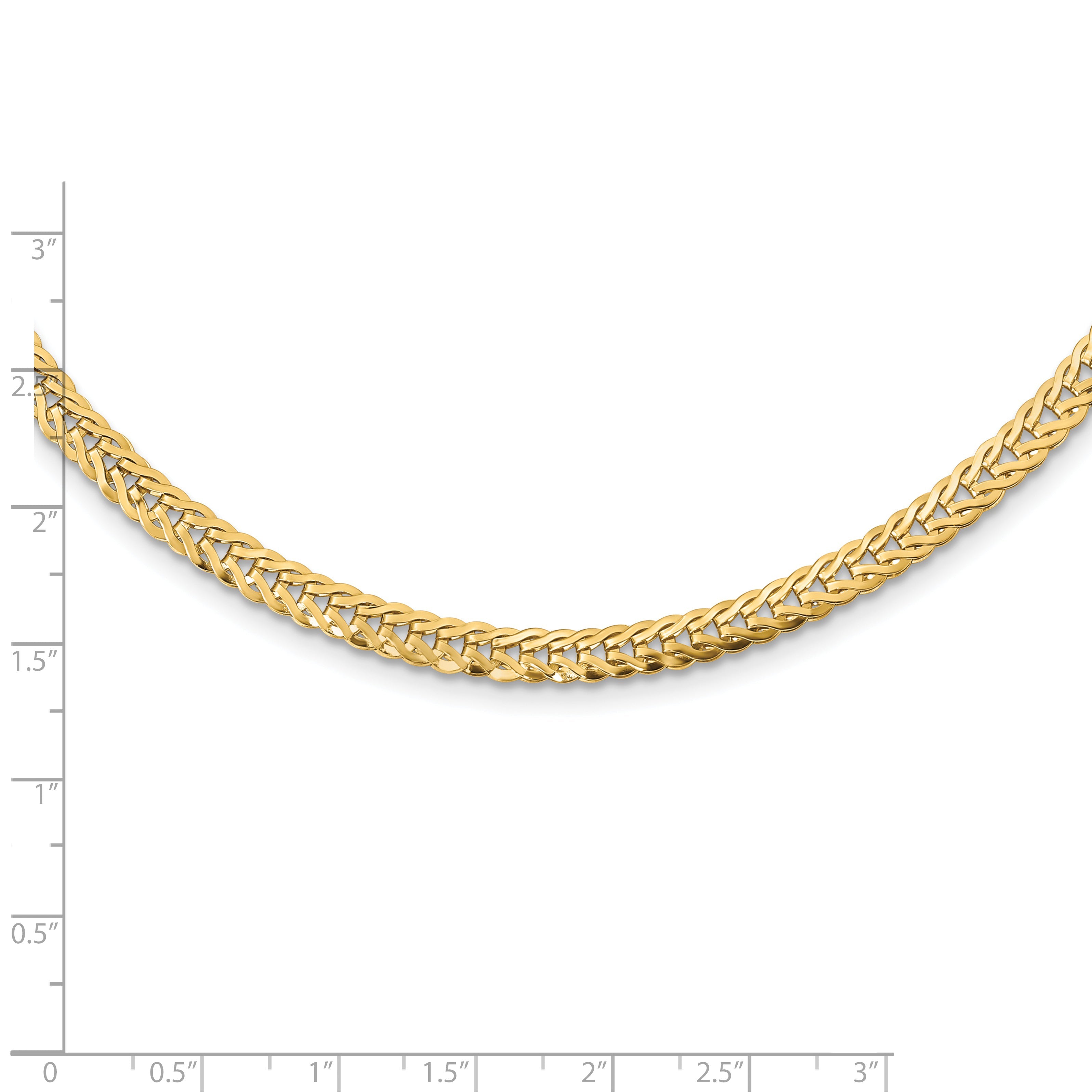 14K Gelbgold Poliert Fantasieglieder 17 Zoll Halskette