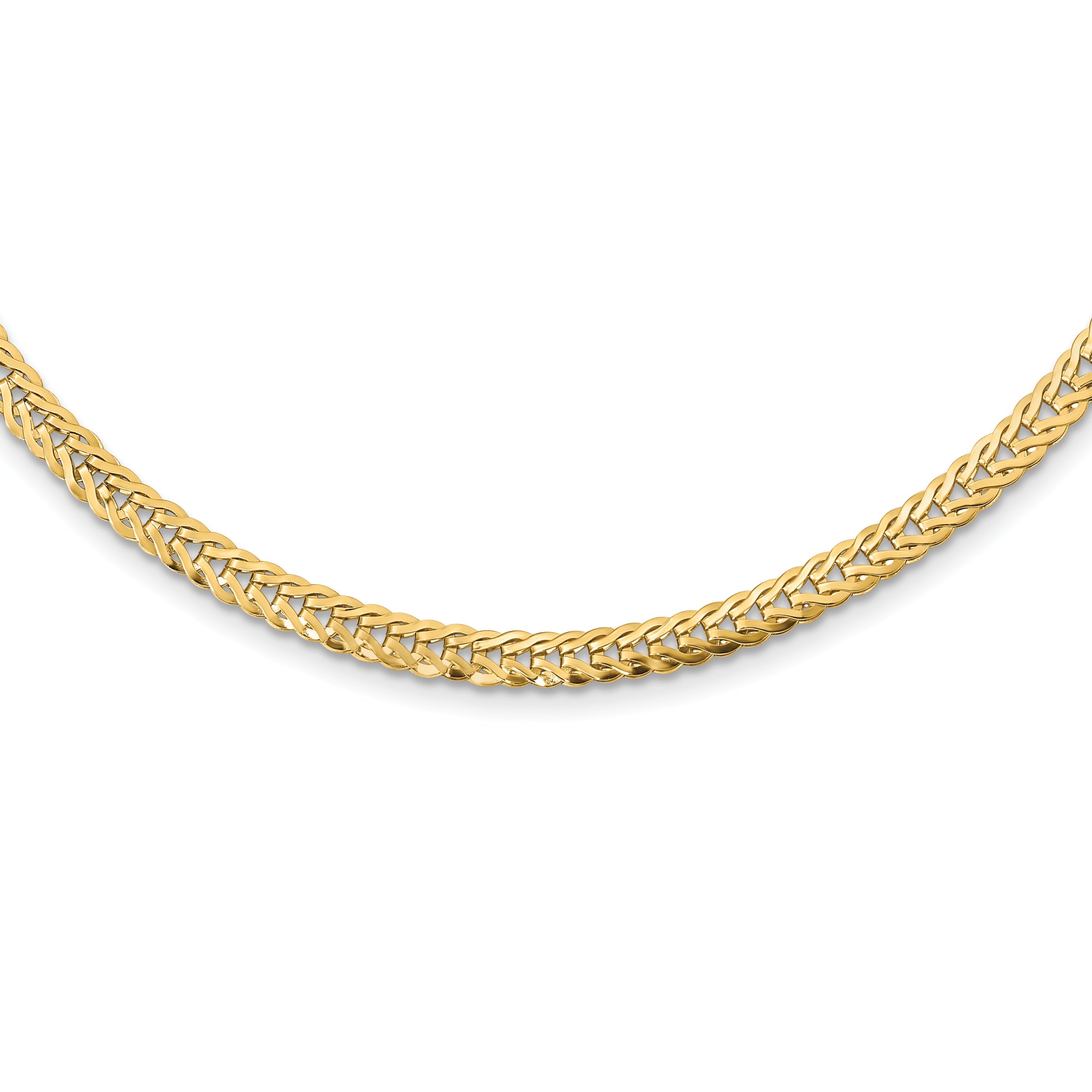14K Gelbgold Poliert Fantasieglieder 17 Zoll Halskette