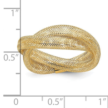 14K Gelbgold Gedreht Geflochten Netz Dehnbar Ring