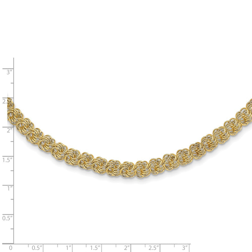 14K Gelbgold Poliert Fantasieglieder Halskette