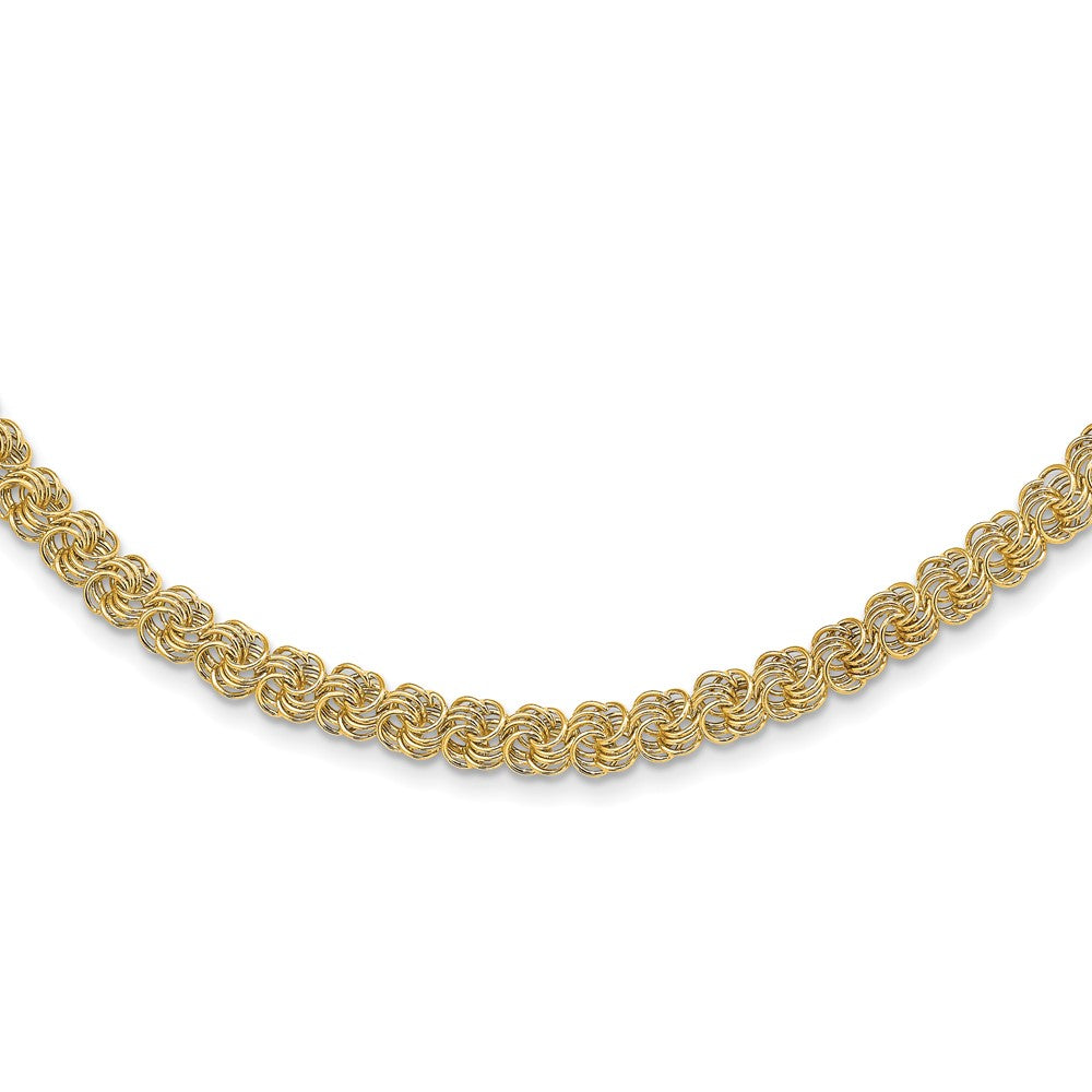 14K Gelbgold Poliert Fantasieglieder Halskette