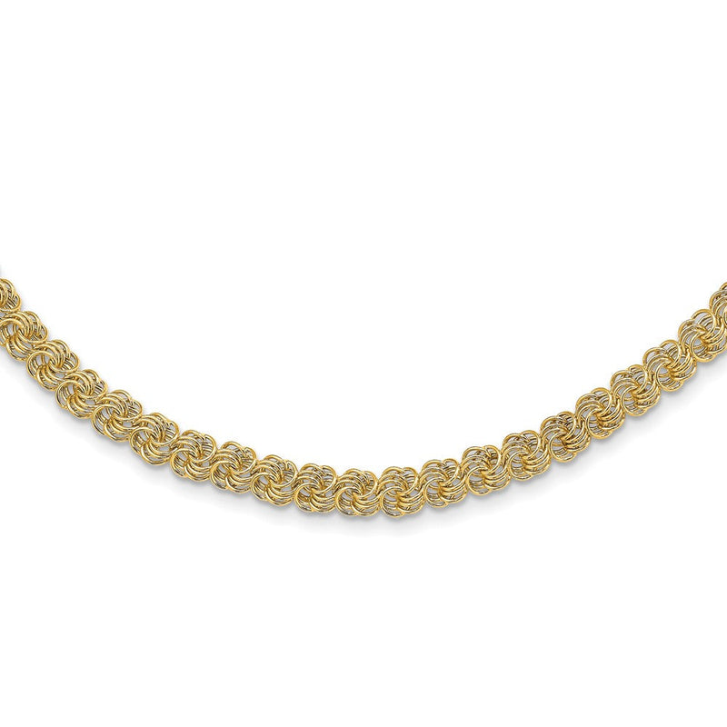 14K Gelbgold Poliert Fantasieglieder Halskette