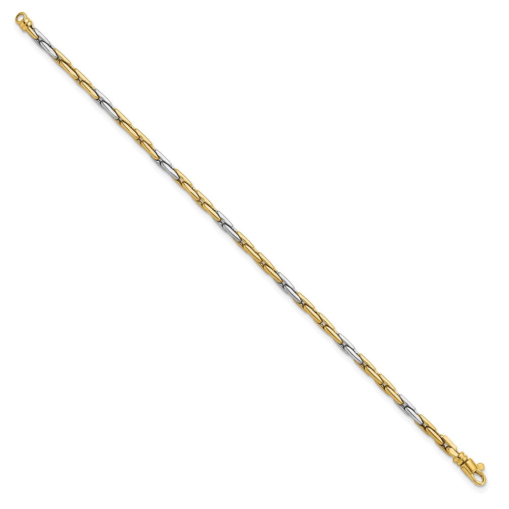 7.5 Zoll 14K Bicolor Poliert Fantasieglieder Armband
