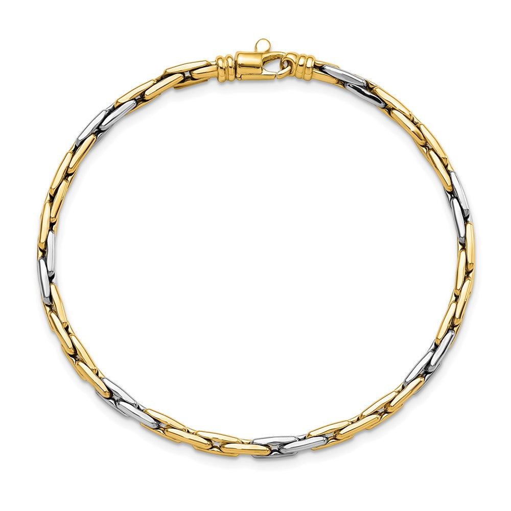7.5 Zoll 14K Bicolor Poliert Fantasieglieder Armband