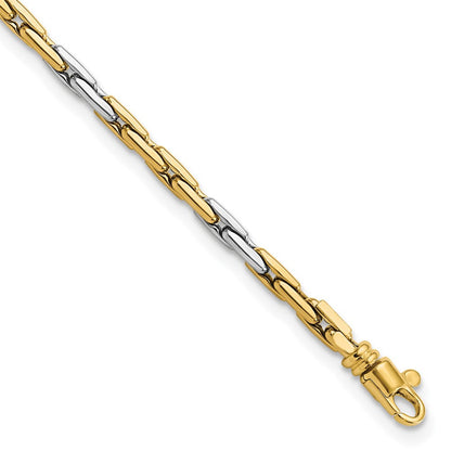 7.5 Zoll 14K Bicolor Poliert Fantasieglieder Armband