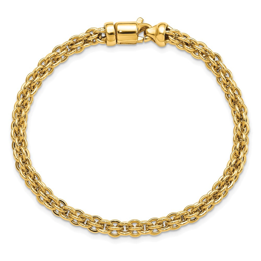 7.5 Zoll 14K Poliert Fantasieglieder Armband